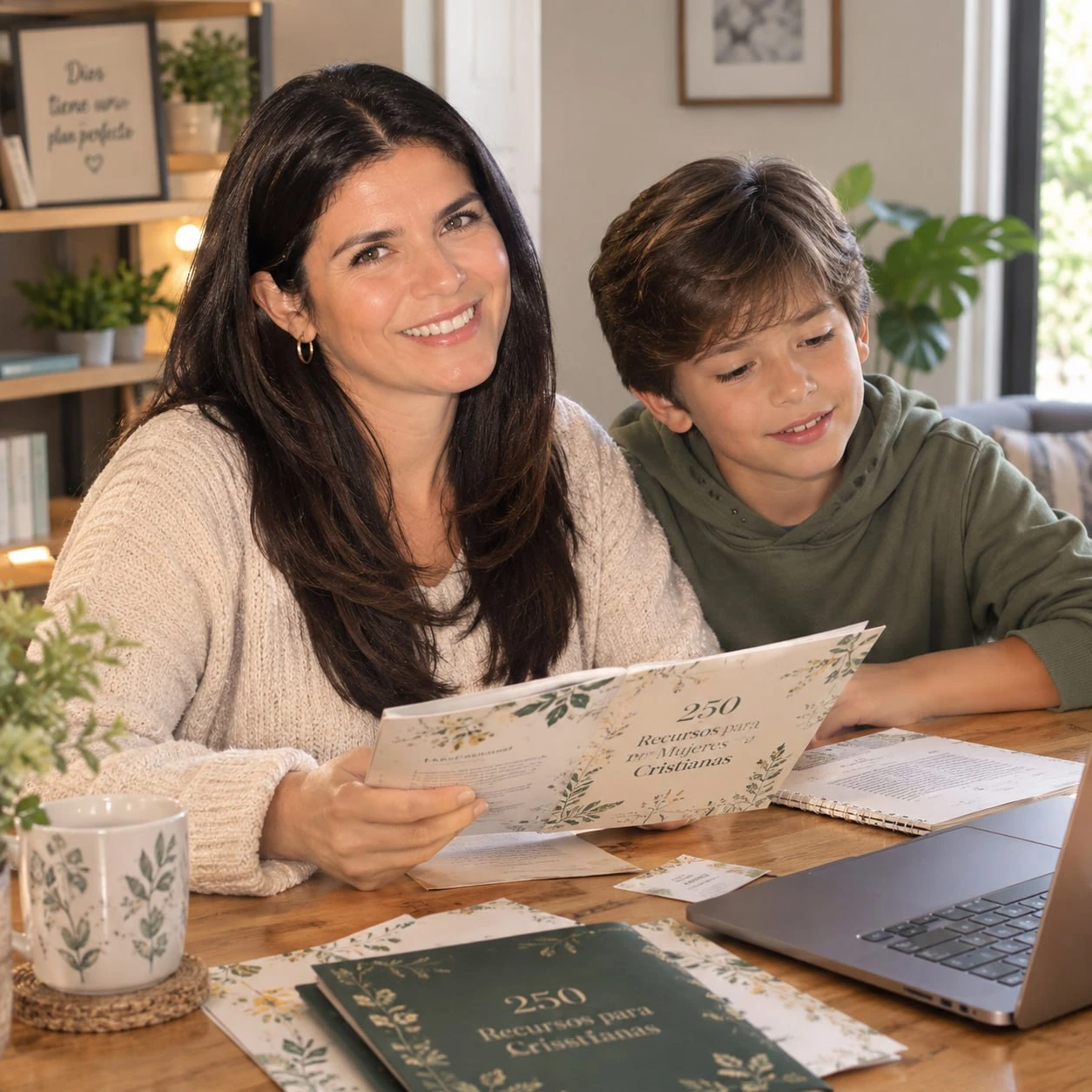 Madre leyendo con su hijo